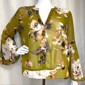 Floral Top Bell Sleeve Blouse - 7th Avenue | New York & Company